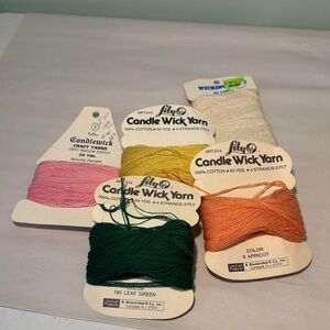Lily Candle Wick Yarn Pack — Pink, Yellow, Green, Orange, Natural